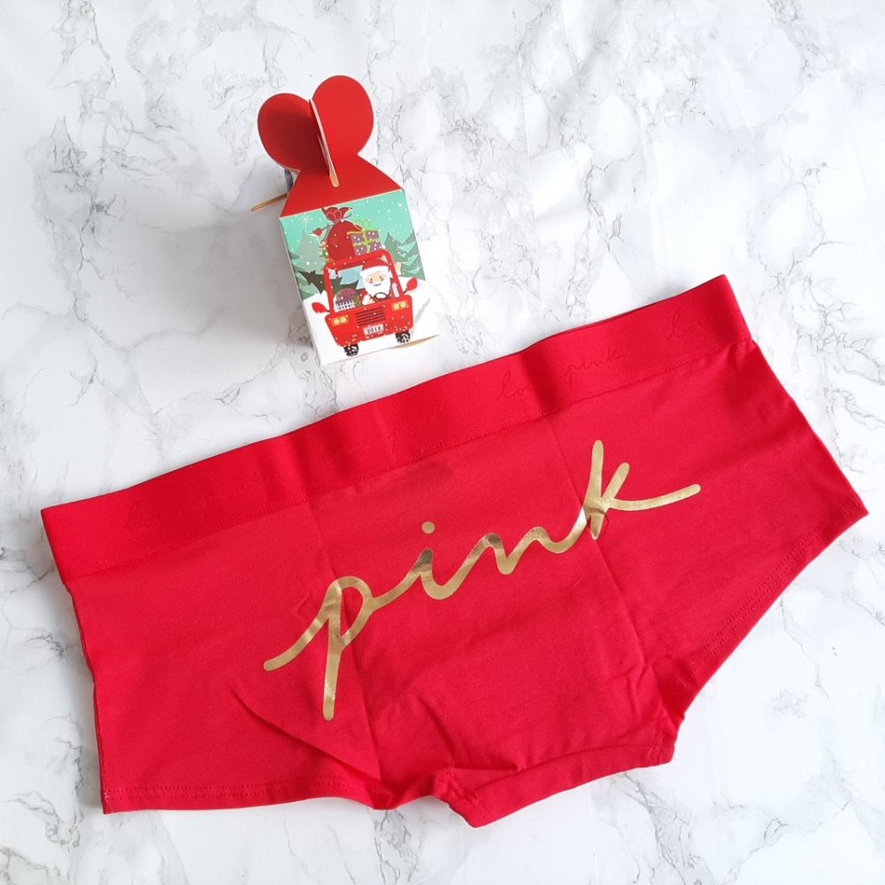 PINK VS LOGO BOYSHORT Christmas PANTY